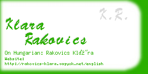 klara rakovics business card